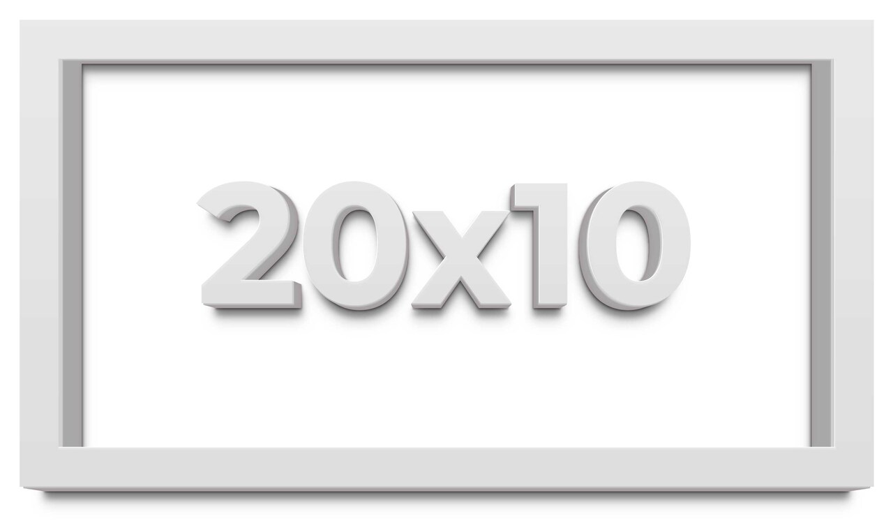 Panoramic Minimalist Shadow Box White Picture Frame - UV Acrylic, Backing, Hanging Hardware